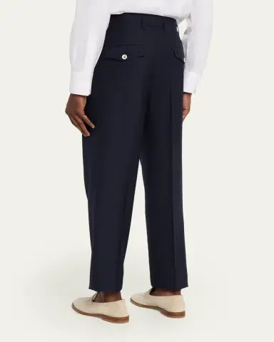Brunello Cucinelli Men's Virgin Wool Trousers | Thumbnail 3 Brunello Cucinelli Men's Virgin Wool Trousers | Thumbnail 3