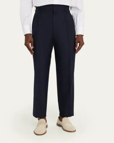 Brunello Cucinelli Men's Virgin Wool Trousers | Thumbnail 4 Brunello Cucinelli Men's Virgin Wool Trousers | Thumbnail 4