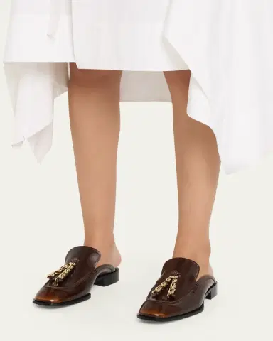 Loewe Edge Leather Loafer Mules | Thumbnail 2 Loewe Edge Leather Loafer Mules | Thumbnail 2