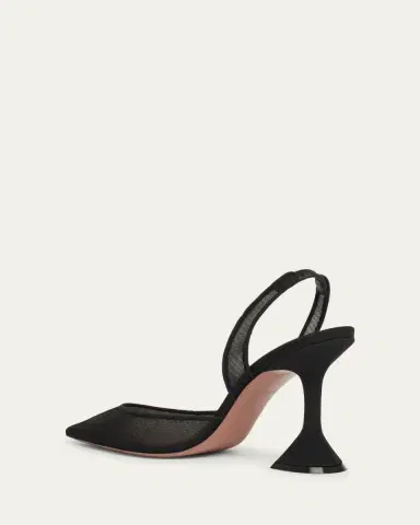 Amina Muaddi Holli Pointed Mesh Slingback Pumps | Thumbnail 2 Amina Muaddi Holli Pointed Mesh Slingback Pumps | Thumbnail 2
