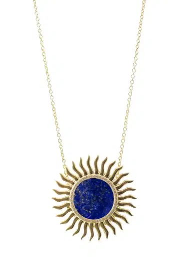 Haute Victoire 18K Lapis Lazuli and Diamond Solar Necklace | Thumbnail 1 Haute Victoire 18K Lapis Lazuli and Diamond Solar Necklace | Thumbnail 1