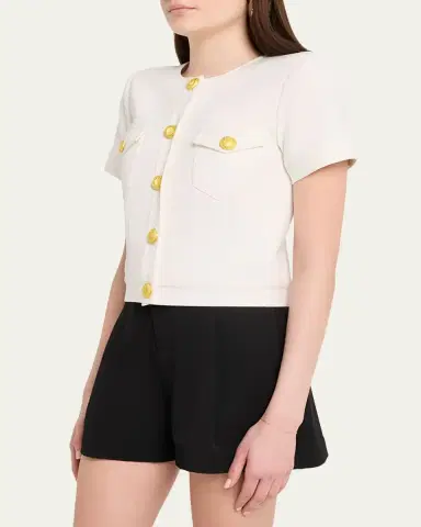 L'Agence Nawa Short-Sleeve Shirt Jacket | Thumbnail 4 L'Agence Nawa Short-Sleeve Shirt Jacket | Thumbnail 4