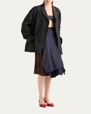 Prada Silk Faille Patchwork Midi Wrap Skirt | Thumbnail 2 Prada Silk Faille Patchwork Midi Wrap Skirt | Thumbnail 2