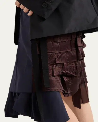 Prada Silk Faille Patchwork Midi Wrap Skirt | Thumbnail 5 Prada Silk Faille Patchwork Midi Wrap Skirt | Thumbnail 5