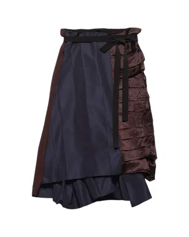 Prada Silk Faille Patchwork Midi Wrap Skirt | Thumbnail 1 Prada Silk Faille Patchwork Midi Wrap Skirt | Thumbnail 1