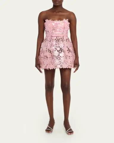 Retrofête Novalie Strapless Lace Dress | Thumbnail 2 Retrofête Novalie Strapless Lace Dress | Thumbnail 2