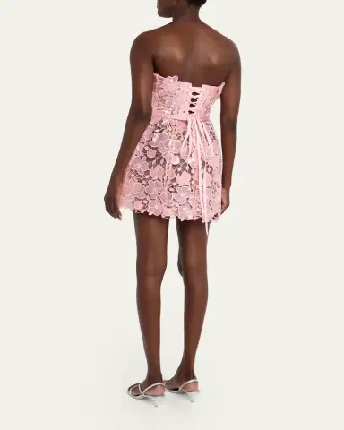 Retrofête Novalie Strapless Lace Dress | Thumbnail 3 Retrofête Novalie Strapless Lace Dress | Thumbnail 3