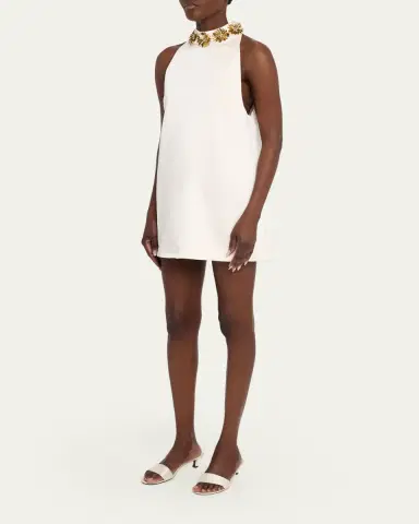 Retrofête Giacinta Embellished Satin Mini Dress | Thumbnail 4 Retrofête Giacinta Embellished Satin Mini Dress | Thumbnail 4