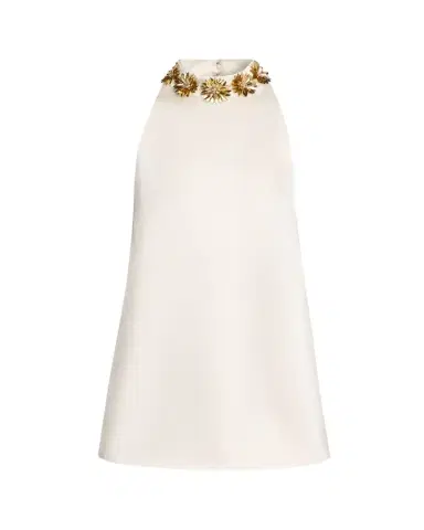 Retrofête Giacinta Embellished Satin Mini Dress | Thumbnail 1 Retrofête Giacinta Embellished Satin Mini Dress | Thumbnail 1