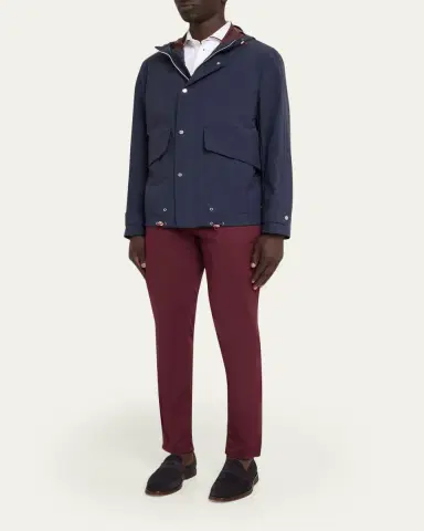 Brunello Cucinelli Men's Hooded Water-Resistant Jacket | Thumbnail 2 Brunello Cucinelli Men's Hooded Water-Resistant Jacket | Thumbnail 2