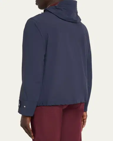 Brunello Cucinelli Men's Hooded Water-Resistant Jacket | Thumbnail 3 Brunello Cucinelli Men's Hooded Water-Resistant Jacket | Thumbnail 3