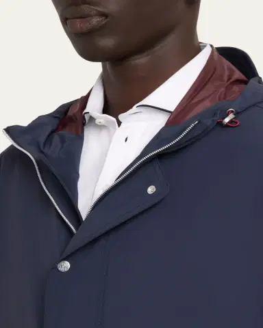 Brunello Cucinelli Men's Hooded Water-Resistant Jacket | Thumbnail 5 Brunello Cucinelli Men's Hooded Water-Resistant Jacket | Thumbnail 5