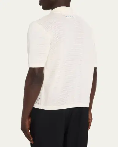 Marni Men's Floral Mesh Short-Sleeve Cardigan | Thumbnail 3 Marni Men's Floral Mesh Short-Sleeve Cardigan | Thumbnail 3