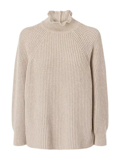 Max Mara Camino Ruffled Ribbed-knit Cotton Sweater | Thumbnail 1 Max Mara Camino Ruffled Ribbed-knit Cotton Sweater | Thumbnail 1