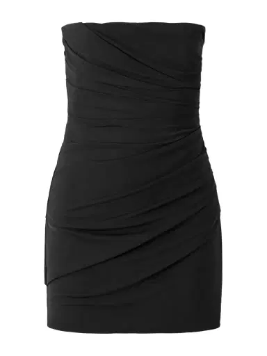 Alex Perry Strapless Gathered Stretch-mesh Mini Dress | Thumbnail 1 Alex Perry Strapless Gathered Stretch-mesh Mini Dress | Thumbnail 1