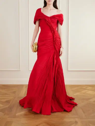 Marmar Halim One-shoulder Plissé Chiffon Gown | Thumbnail 2 Marmar Halim One-shoulder Plissé Chiffon Gown | Thumbnail 2