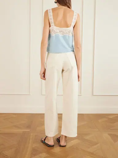 ALIX OF BOHEMIA Mia Sky Prima Cotton And Silk-blend Lace-trimmed Tank Top | Thumbnail 3 ALIX OF BOHEMIA Mia Sky Prima Cotton And Silk-blend Lace-trimmed Tank Top | Thumbnail 3