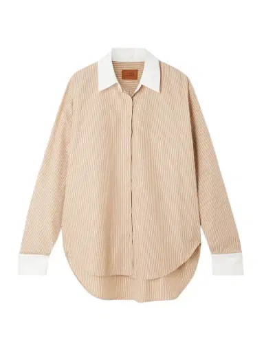 Jamie Haller The Tipped Weekend Striped Supima Cotton-poplin Shirt | Thumbnail 1 Jamie Haller The Tipped Weekend Striped Supima Cotton-poplin Shirt | Thumbnail 1
