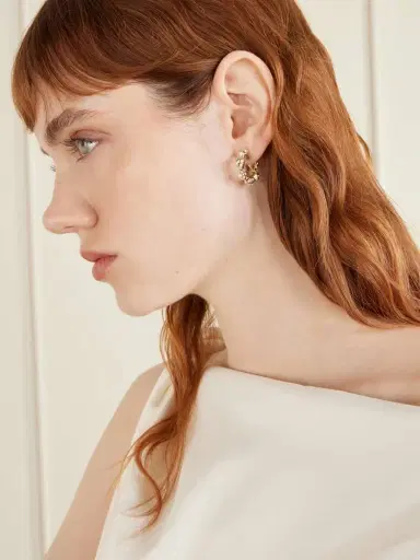 Marlo Laz La Roca 14-karat Gold Diamond Hoop Earrings | Thumbnail 4 Marlo Laz La Roca 14-karat Gold Diamond Hoop Earrings | Thumbnail 4
