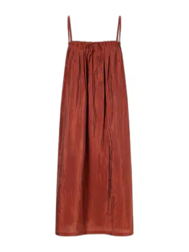 Saint Laurent Gathered Taffeta Midi Dress | Thumbnail 1 Saint Laurent Gathered Taffeta Midi Dress | Thumbnail 1