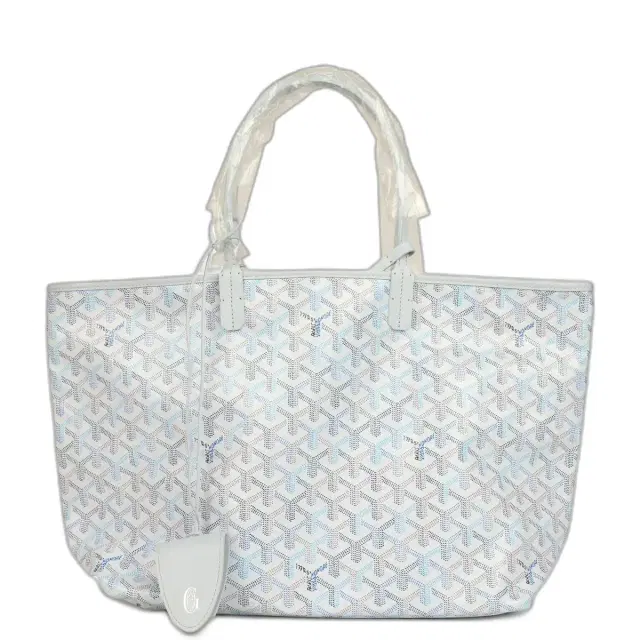 Goyard Goyardine Polar Blue Saint Louis PM Tote Palladium Hardware Goyard Goyardine Polar Blue Saint Louis PM Tote Palladium Hardware