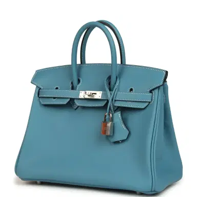 HERMÈS Hermes Birkin 25 Blue Jean Swift Palladium Hardware | Thumbnail 5 HERMÈS Hermes Birkin 25 Blue Jean Swift Palladium Hardware | Thumbnail 5