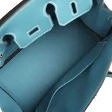 HERMÈS Hermes Birkin 25 Blue Jean Swift Palladium Hardware | Thumbnail 8 HERMÈS Hermes Birkin 25 Blue Jean Swift Palladium Hardware | Thumbnail 8