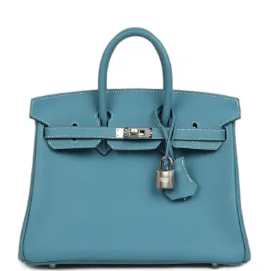 HERMÈS Hermes Birkin 25 Blue Jean Swift Palladium Hardware | Thumbnail 1 HERMÈS Hermes Birkin 25 Blue Jean Swift Palladium Hardware | Thumbnail 1