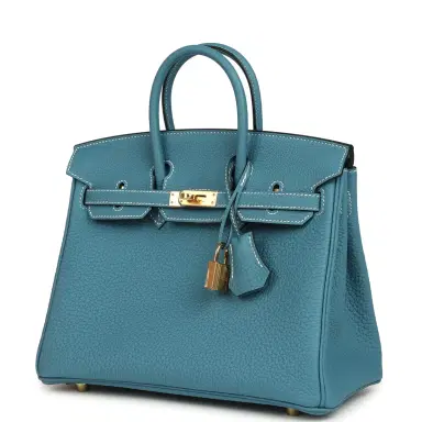HERMÈS Hermes Birkin 25 Blue Jean Togo Gold Hardware | Thumbnail 5 HERMÈS Hermes Birkin 25 Blue Jean Togo Gold Hardware | Thumbnail 5