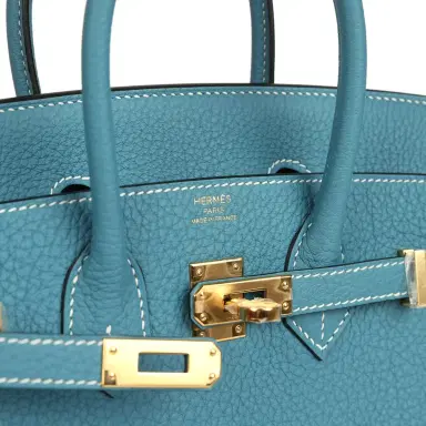 HERMÈS Hermes Birkin 25 Blue Jean Togo Gold Hardware | Thumbnail 7 HERMÈS Hermes Birkin 25 Blue Jean Togo Gold Hardware | Thumbnail 7