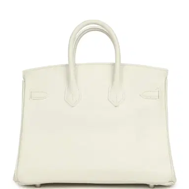 HERMÈS Hermes Birkin 25 New White Swift Palladium Hardware | Thumbnail 4 HERMÈS Hermes Birkin 25 New White Swift Palladium Hardware | Thumbnail 4