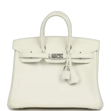 HERMÈS Hermes Birkin 25 New White Swift Palladium Hardware | Thumbnail 1 HERMÈS Hermes Birkin 25 New White Swift Palladium Hardware | Thumbnail 1