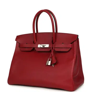 HERMÈS Pre-owned Hermes Birkin 35 Rouge Grenat Epsom Palladium Hardware | Thumbnail 5 HERMÈS Pre-owned Hermes Birkin 35 Rouge Grenat Epsom Palladium Hardware | Thumbnail 5