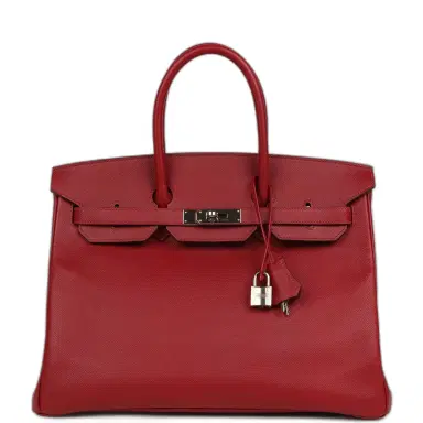 HERMÈS Pre-owned Hermes Birkin 35 Rouge Grenat Epsom Palladium Hardware | Thumbnail 1 HERMÈS Pre-owned Hermes Birkin 35 Rouge Grenat Epsom Palladium Hardware | Thumbnail 1