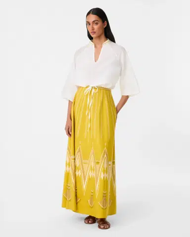 Emporio Sirenuse Circe Top with Papyrus Embroidery | Thumbnail 3 Emporio Sirenuse Circe Top with Papyrus Embroidery | Thumbnail 3