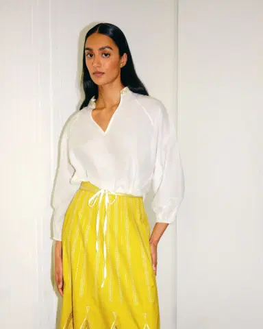 Emporio Sirenuse Circe Top with Papyrus Embroidery | Thumbnail 5 Emporio Sirenuse Circe Top with Papyrus Embroidery | Thumbnail 5