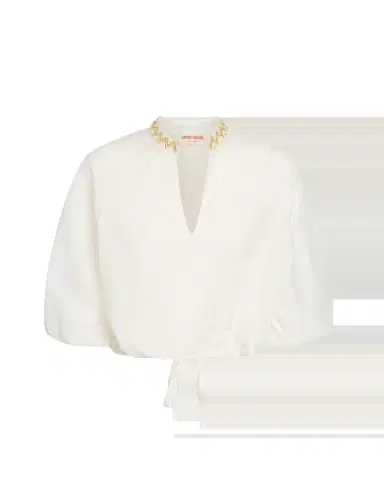 Emporio Sirenuse Circe Top with Papyrus Embroidery | Thumbnail 6 Emporio Sirenuse Circe Top with Papyrus Embroidery | Thumbnail 6