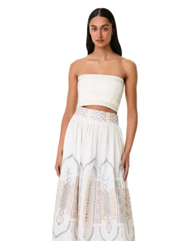 Emporio Sirenuse Flavia Top with Lace Embroidery | Thumbnail 1 Emporio Sirenuse Flavia Top with Lace Embroidery | Thumbnail 1