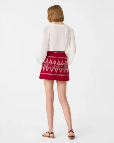 Emporio Sirenuse Giuliana Skirt with Ballerina Embroidery | Thumbnail 8 Emporio Sirenuse Giuliana Skirt with Ballerina Embroidery | Thumbnail 8