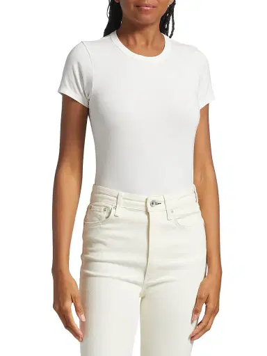 rag & bone Women's ICONS Luca Baby T-Shirt - White | Thumbnail 3 rag & bone Women's ICONS Luca Baby T-Shirt - White | Thumbnail 3