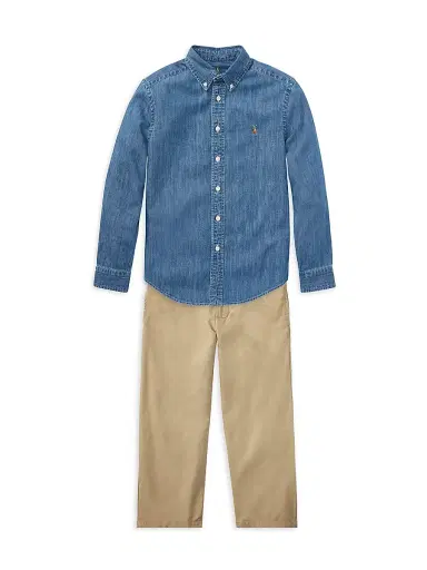 Polo Ralph Lauren Little Boy's & Boy's Chambray Shirt - Dark Blue | Thumbnail 2 Polo Ralph Lauren Little Boy's & Boy's Chambray Shirt - Dark Blue | Thumbnail 2