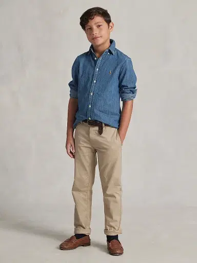 Polo Ralph Lauren Little Boy's & Boy's Chambray Shirt - Dark Blue | Thumbnail 5 Polo Ralph Lauren Little Boy's & Boy's Chambray Shirt - Dark Blue | Thumbnail 5
