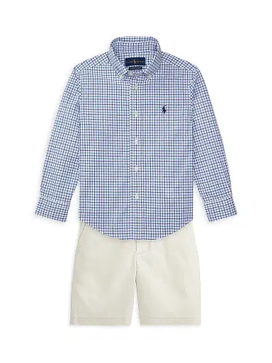 Polo Ralph Lauren Little Boy's Plaid Button-Down Shirt - Blue | Thumbnail 2 Polo Ralph Lauren Little Boy's Plaid Button-Down Shirt - Blue | Thumbnail 2