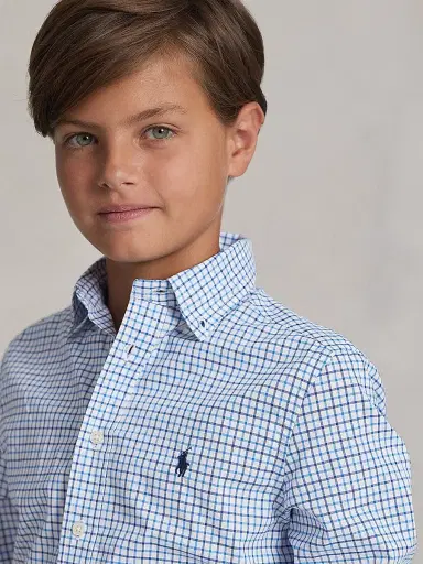 Polo Ralph Lauren Little Boy's Plaid Button-Down Shirt - Blue | Thumbnail 4 Polo Ralph Lauren Little Boy's Plaid Button-Down Shirt - Blue | Thumbnail 4