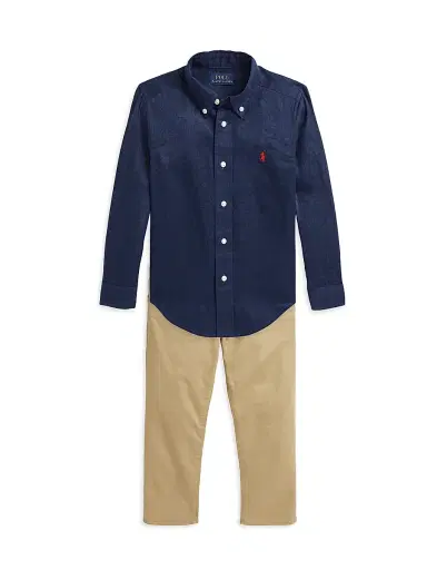 Polo Ralph Lauren Little Boy's & Boy's Linen Button-Up Shirt - Navy | Thumbnail 2 Polo Ralph Lauren Little Boy's & Boy's Linen Button-Up Shirt - Navy | Thumbnail 2