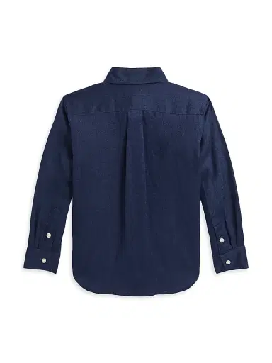 Polo Ralph Lauren Little Boy's & Boy's Linen Button-Up Shirt - Navy | Thumbnail 3 Polo Ralph Lauren Little Boy's & Boy's Linen Button-Up Shirt - Navy | Thumbnail 3