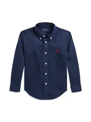 Polo Ralph Lauren Little Boy's & Boy's Linen Button-Up Shirt - Navy | Thumbnail 1 Polo Ralph Lauren Little Boy's & Boy's Linen Button-Up Shirt - Navy | Thumbnail 1
