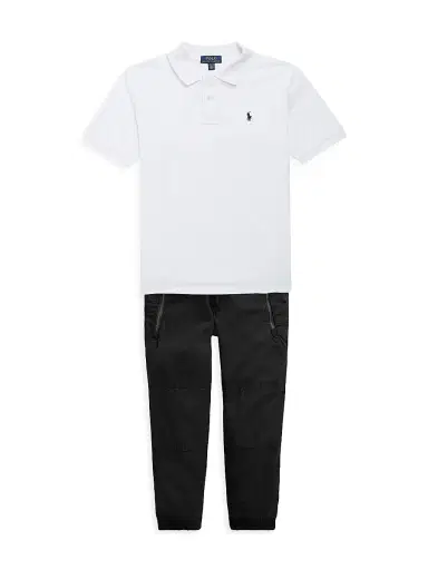 Polo Ralph Lauren Little Boy's Cotton Poplin Jogger Pants - Black | Thumbnail 2 Polo Ralph Lauren Little Boy's Cotton Poplin Jogger Pants - Black | Thumbnail 2