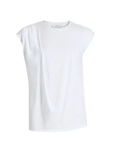 Vince Women's Draped Cotton Top - Optic White | Thumbnail 1 Vince Women's Draped Cotton Top - Optic White | Thumbnail 1