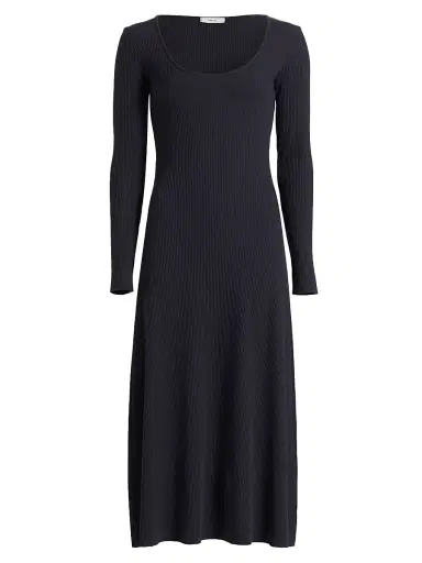 Vince Women's Ribbed Scoopneck Midi-Dress | Thumbnail 1 Vince Women's Ribbed Scoopneck Midi-Dress | Thumbnail 1